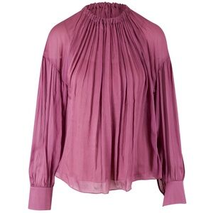 Vince silk shirred neck blouse